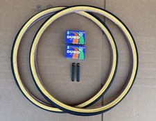 Set of 26 x 1 3/8 Bicycle Black/Gum Wall Tires  Tubes Bundle Touring Slick DELI