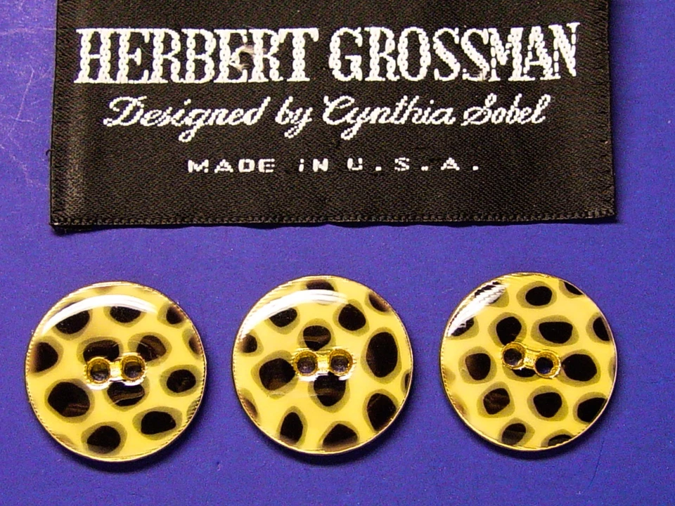 HERBERT GROSSMAN replacement 3 vtg cloisonne effect animal print style Good Cond - Image 2 of 4