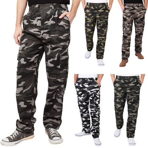 Pantalon camouflage cargo camouflage homme combat militaire armée pantalon tailles de travail décontractées - Photo 1/16