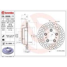 BREMBO 2x Bremsscheibe hinten 299 Gelocht/innenbel. für Porsche 718