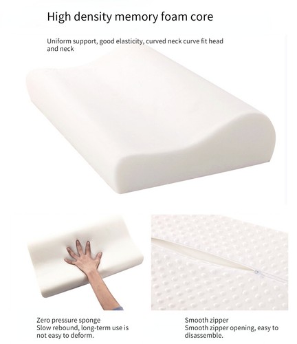Memory Foam Pillow Cervical Contour Orthopedic Neck Support Pillows + Pillowcase - Picture 13 of 13