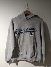 Vintage Y2K Penn State Nittany Lion College Football Gray Large Hoodie