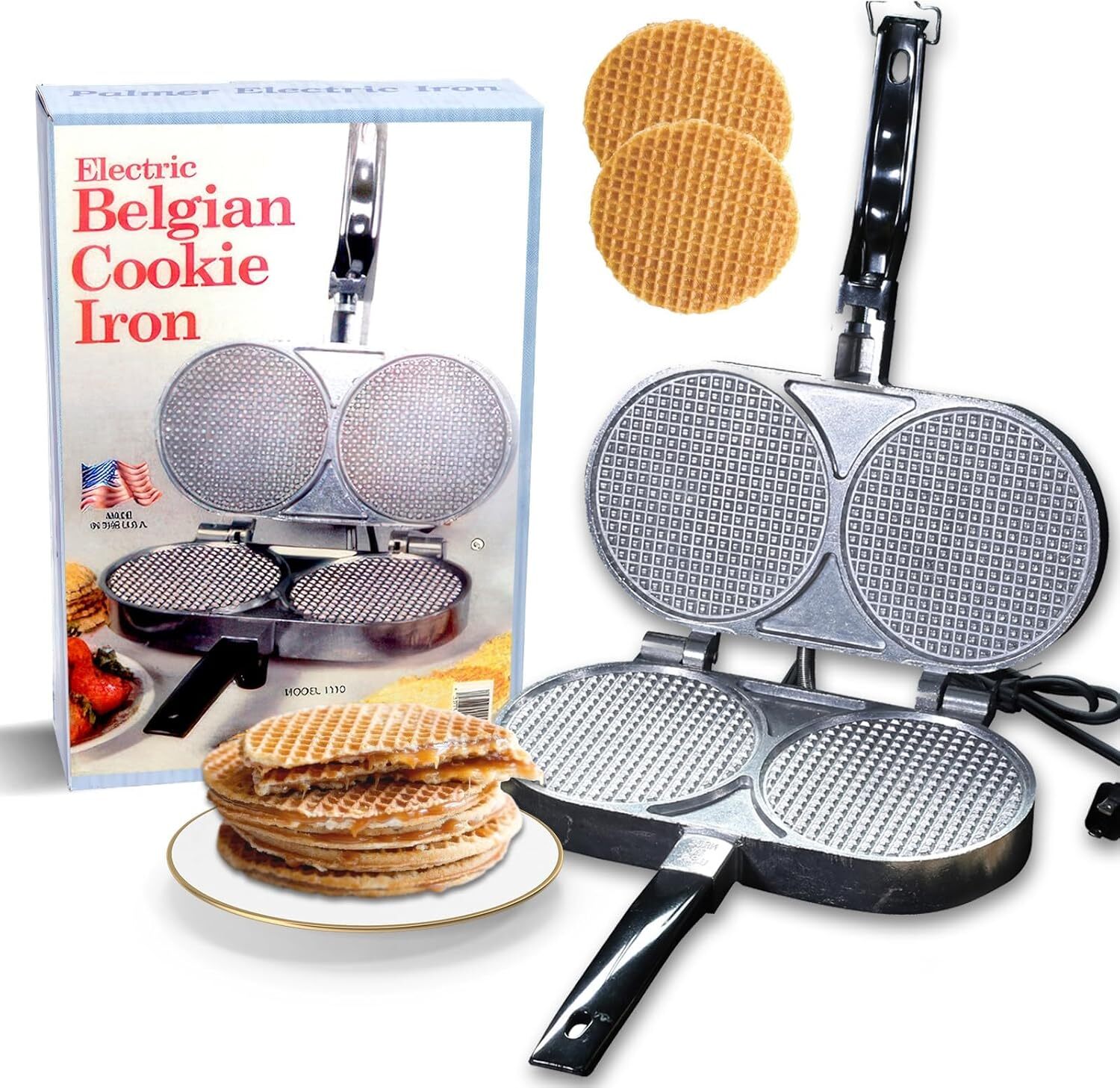 Thin Belgian Cookie Iron Model 1110 Made in USA