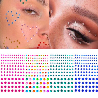 Body Face Gems Stick 3D Jewels Festival Glitter Crystals Rhinestones Sticker 