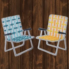 Lawn Chair Embroidered Patch — 2-Pack — Iron On