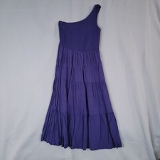 Zesica Women's One Shoulder Dress Pullover Midi Fit & Flare Sleeveless Size M