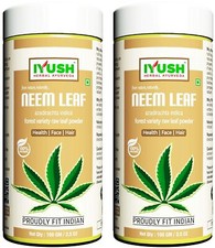 Poudre De Feuilles De Neem Ayurvédique Bio IYUSH Paquet De 2 - 100 G Chacune