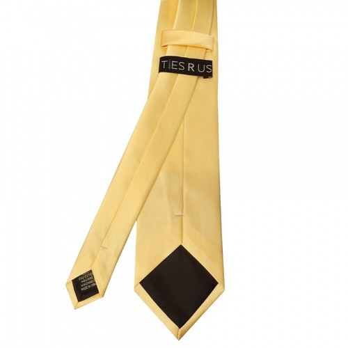 Handgefertigte klassische Herren-Krawatte und quadratisches Taschen-Set Hochzeitskrawatte aus schlichtgold Satin - Bild 4 von 4