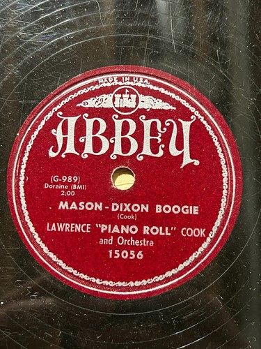 Lawrence 'Piano Roll' Cook - Mason Dixon Boogie / San Antonia Rose - Abbaye 78 tours