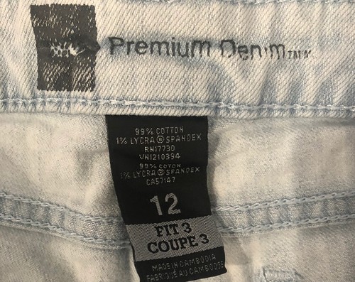Womens Mossimo Premium Denim Light Blue Cuffed Jean Shorts Size 12 - Picture 2 of 3
