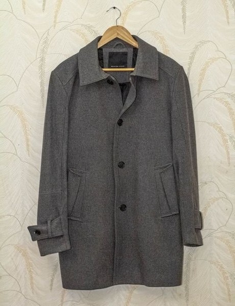 Men Selected Homme Coat Grey Wool 38