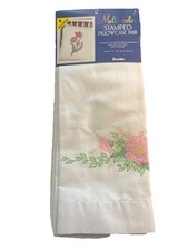 NWT Bucilla Pair of Multi-color Stamped Pillow Cases for Cross Stitch/Embroidery