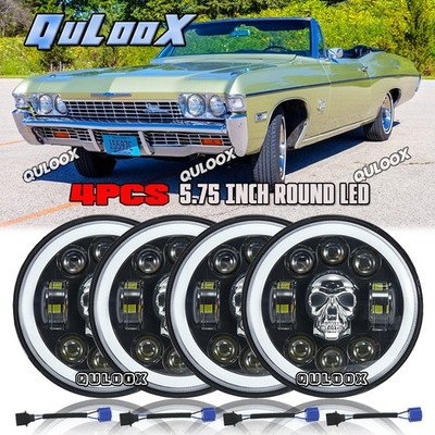 4PCS 5.75'' inch LED Headlights HI/LO Beam DRL For Chevy Impala Bel Air El Camino