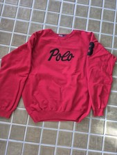 PRE OWNED RED RALPH LAUREN POLO SWEATSHIRT WITH EMBROIDERED LOGO SIZE L LARGE