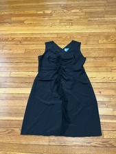 Simply Vera Wang Black Sleeveless Dress V Neck Ruffle Women's Size 16