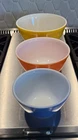 Vintage Pyrex  Mixing Bowls Set Of 3 - 403 Yellow 402 Orange 401 Blue