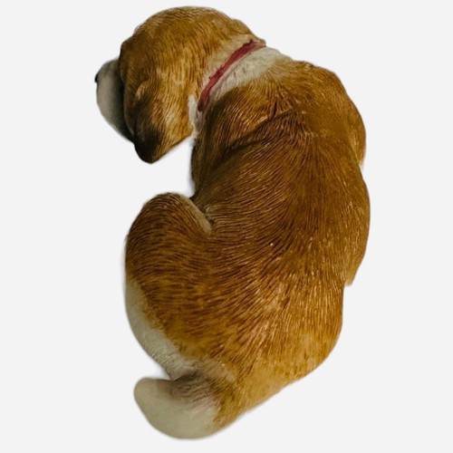 Lindo compañero de perro cachorro acostado perro estatua San Bernardo escultura perro estatuilla - Imagen 3 de 5