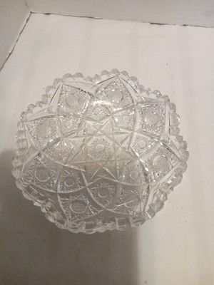 American Brilliance Hobstar  Cut Glass Bowl 6'