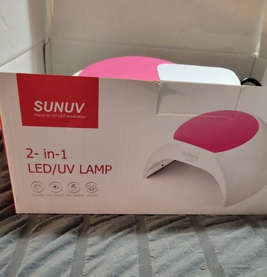 SUNUV 2-in-1 LED/UV Nail Lamp SUN2C Quick-Dry Timer Mode White Pink