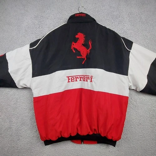 Vintage Scuderia Ferrari Mens Size XL F1 Racing Jacket Bomber Quilted Shell image 14