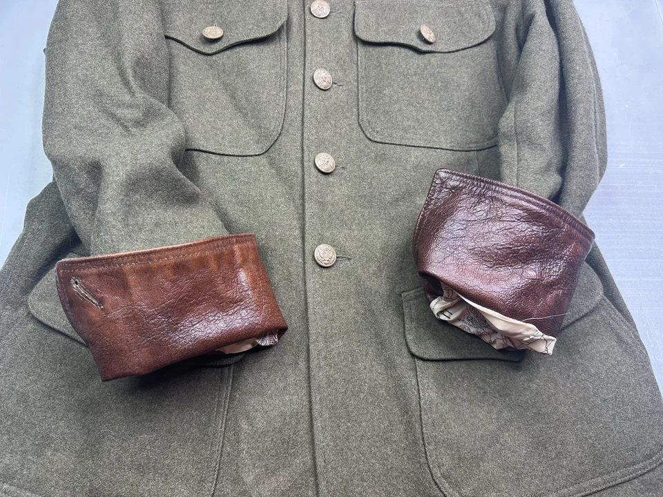 Cockpit USA Military Wool Blend Jacket Men's Sz XL. WWII Style Map Green Lucky - Image 3 of 4