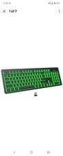 Backlit Wireless Keyboard, 2.4G Silent Wireless Light Up Keyboard, Full Size ...