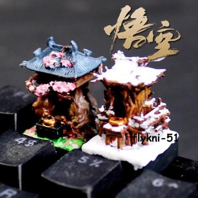 Black Myth: Wukong Land God Temple Resin Key cap For Cherry MX Keyboard 1pcs ﻿