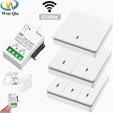 Wireless Smart Switch Light RF 433Mhz 86 Wall Panel Switch with Remote Control