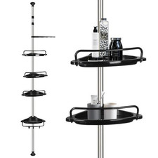 4 Tier Telescopic Bathroom Wall Corner Shelf Rack Shower Caddy Storage Organizer