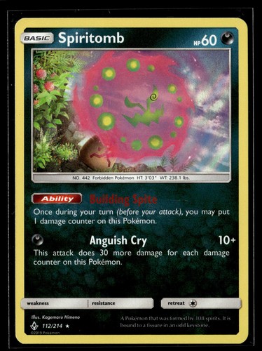 Pokemon TCG SM - Unbroken Bonds #112/214 Spiritomb HOLO