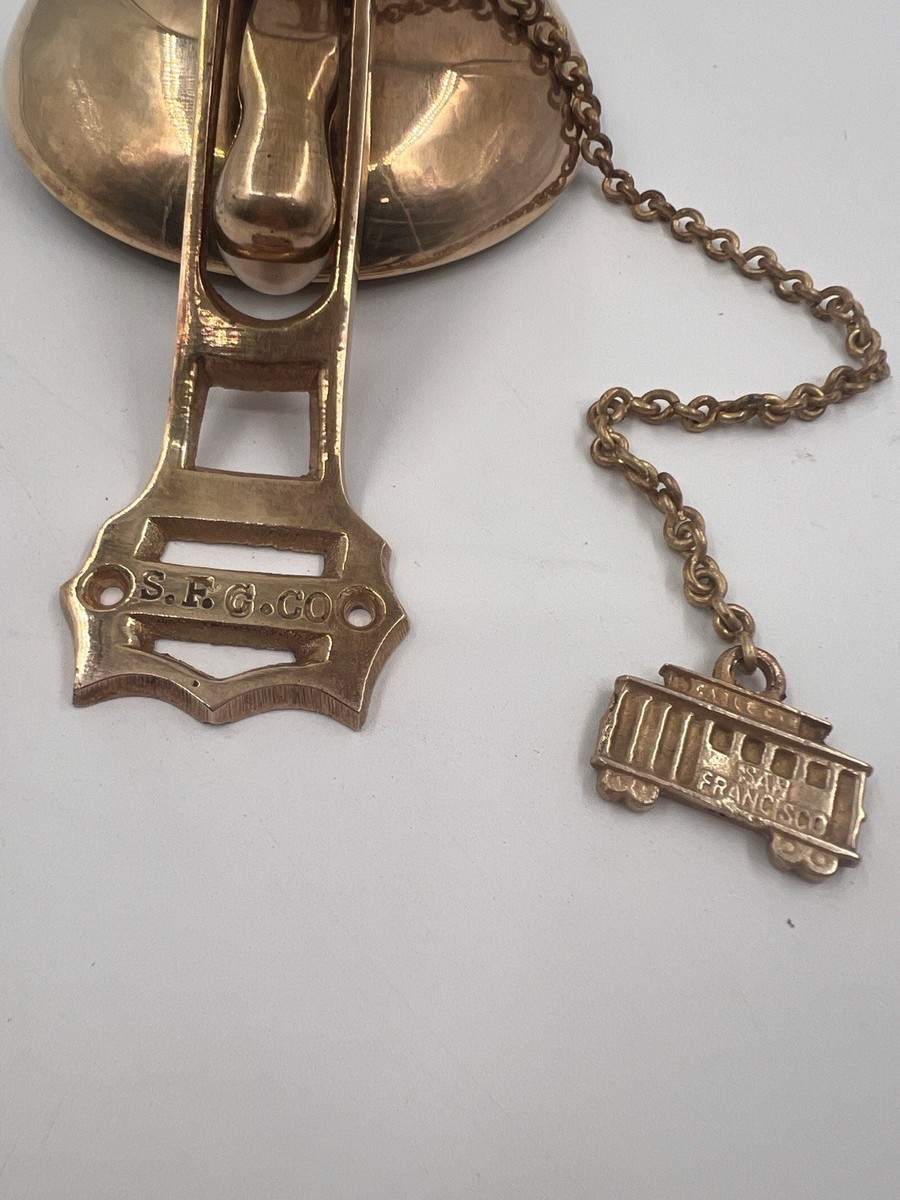 San Francisco Cable Car Solid Brass Trolley Bell Door Knocker SFC