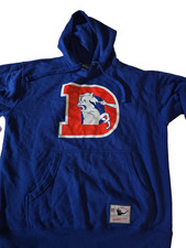 Mitchell Ness x Denver Broncos Logo Pullover Hoodie Size L