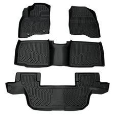Floor Mats 3 Rows Liner For 2015-2019 Ford Explorer Bench Seating All Weather