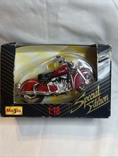 Vintage Maisto 1948 INDIAN CHIEF MOTORCYCLE 1:18 packaging slightly bent.