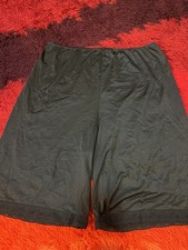 Vtg Vanity Fair Silky NYLON  LACE LONG LEG PETTIPANTS Black XL USA