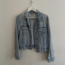 Acne Studios Women’s Blue Denim Jean Jacket Cotton Button Point Collar Size XS