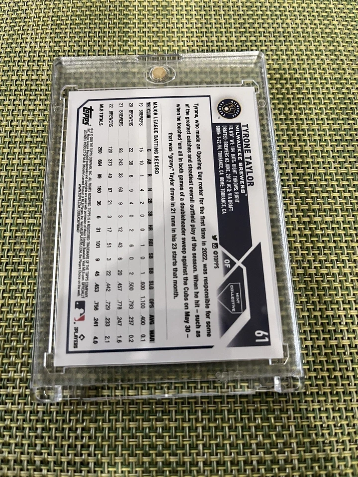 2023 Topps Tyrone Taylor #61 Mint Collective PROMO EBAY SPONSORED RARE - Image 2 of 2