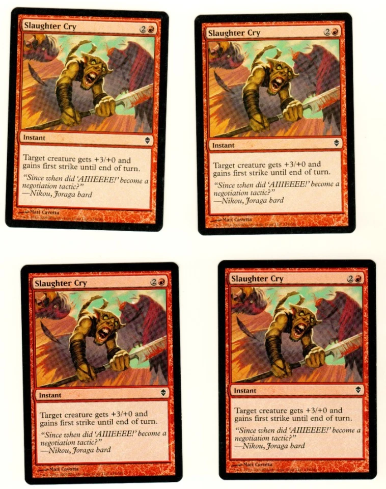 Set Of 4 Slaughter Cry Zendikar 149/249 Common Magic the Gathering MTG Card - Image 3 of 4