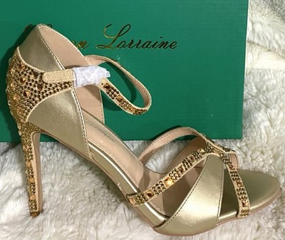 green emerald velvet dress Eugene Gold High Heels main image 0