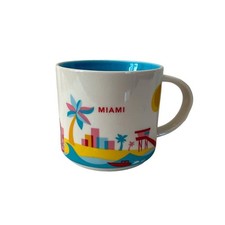 Starbucks Miami “You Are Here” YAH Collection 14oz Coffee Mug Blue Interior 2017