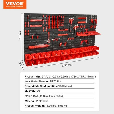 VEVOR 30x Stapelboxen Aufbewahrungsbehälter Organizer Garagen-Werkzeugregal