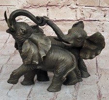 Sale Wildlife African Elephants Bronze Statue sculpture Elephant Lovers Figurine