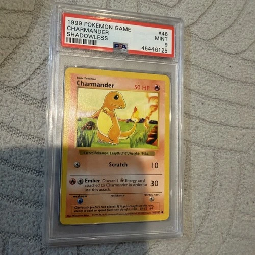 1999 Pokémon Charmander 46/ Base Set Shadowless PSA 9 Mint! Vintage Pokemon !!