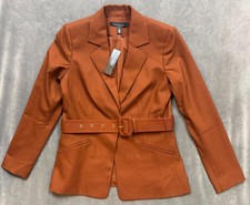 NEW WHITE HOUSE BLACK MARKET WHBM 225 BELTED ONE BUTTON BLAZER SZ 2