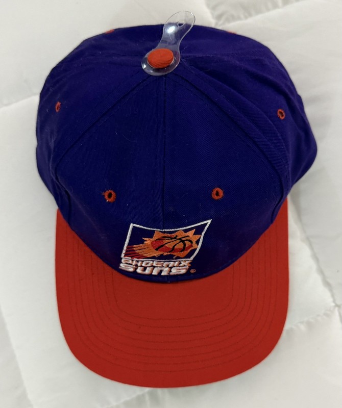 Vintage 1990s NBA Phoenix Suns Snap Back Hat Baseball Cap G.C.C., Purple/Orange