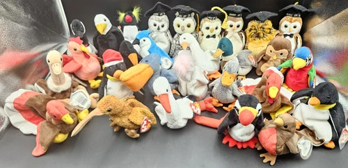 Ty Beanie Babies HUGE Vintage Lot 90s-2000s, All Birds with Tags - Assorted