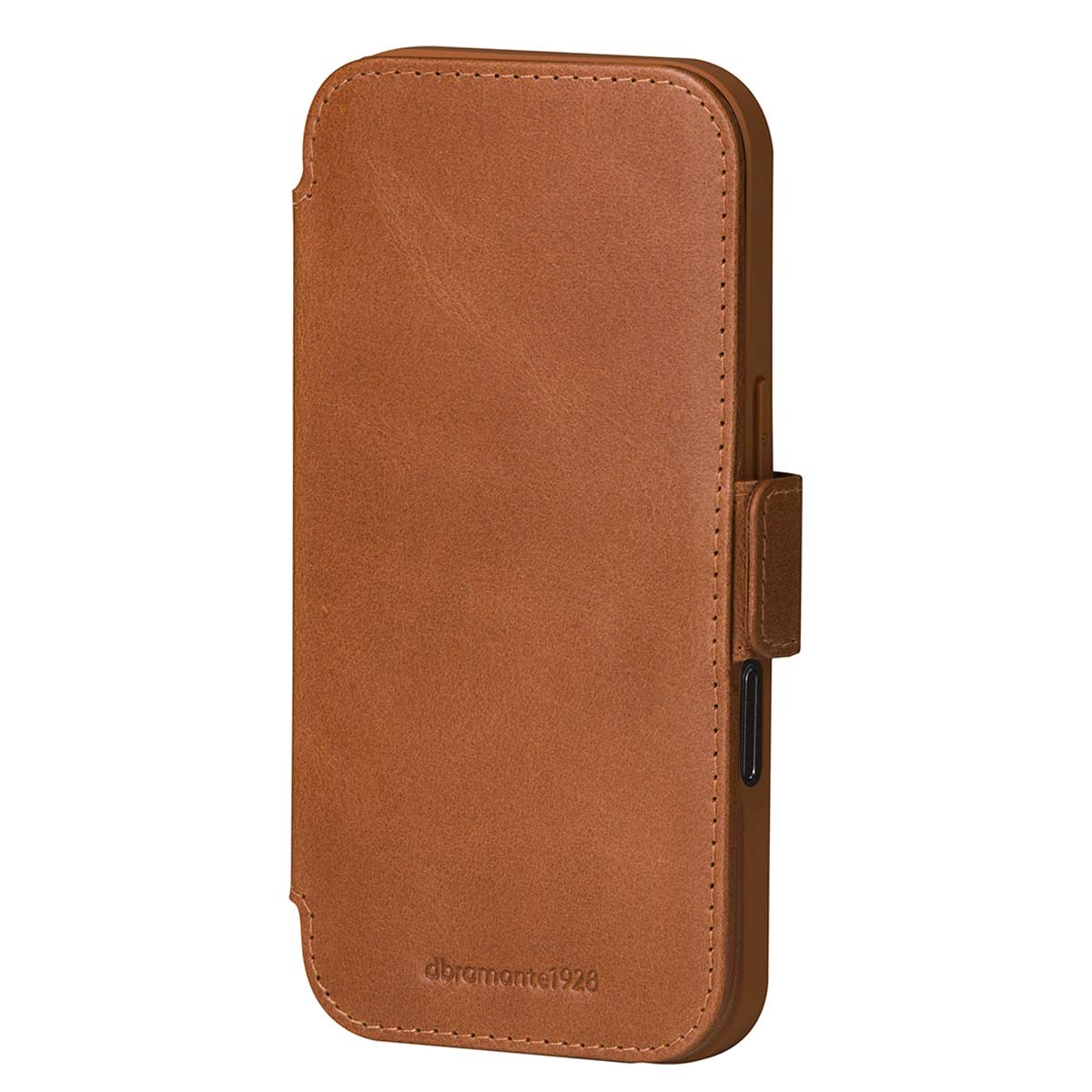 Étui portefeuille iPhone 17 marron DBRAMANTE1928 housse protection cuir slim