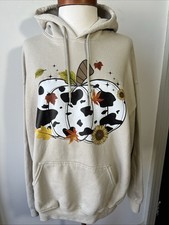 Gildan Pumpkin Hooded Sweatshirt Women  s Large Greige Halloween Thanksgiving