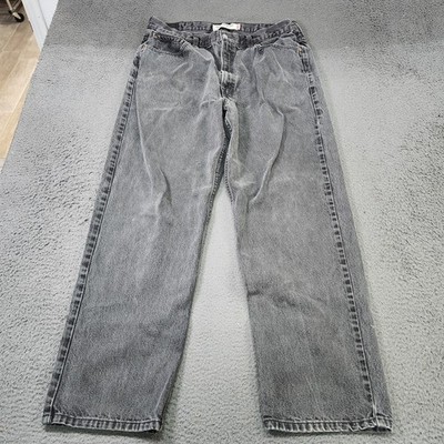Levis 550 Jeans Mens 40x30 Gray Stone Wash Relaxed Tapered Denim Casual Pants