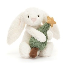 Jellycat BASHFUL BUNNY with CHRISTMAS TREE 18cm Holiday Rabbit Best Gift New NWT